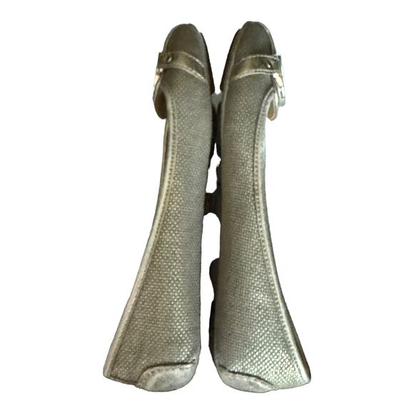 Michael Kors Fulton Leather Bling Metallic Gold Flats Shoes size 7.5 - Picture 8 of 13